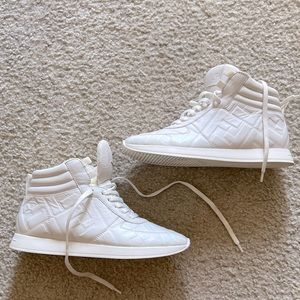 Nappa Macro FF Embossed Womens High Top Sneakers White Ice